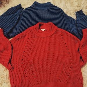 BUNDLE: TWO H&M OVERSIZED KNIT SWEATERS